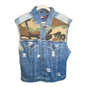 Tommy Jeans Denim Vest Jacket True Blue 2002 Size XL